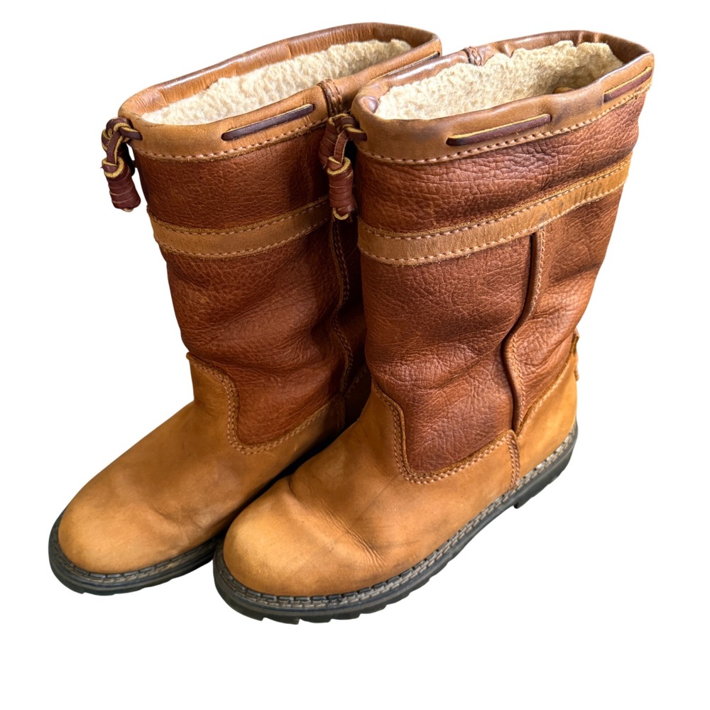 Bass Waterproof Leather Winter Boots Mens 9M Brown Tan Faux Shearling Lined 2269